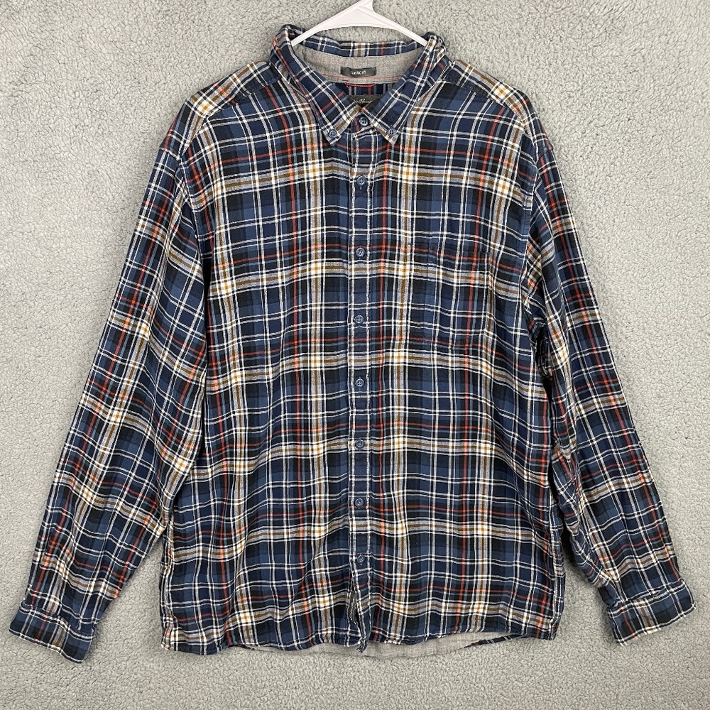 EDDIE BAUER Shirt Mens TXL Plaid Flannel Button Down Classic Fit L/S Cotton